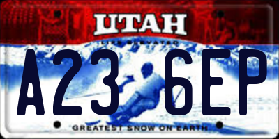UT license plate A236EP
