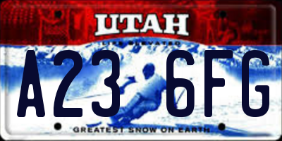 UT license plate A236FG