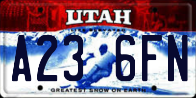 UT license plate A236FN