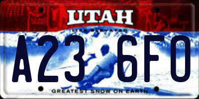 UT license plate A236FO