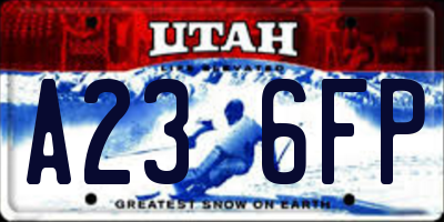 UT license plate A236FP