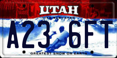 UT license plate A236FT