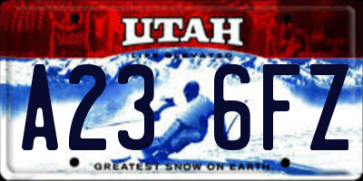 UT license plate A236FZ