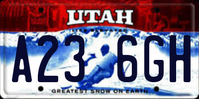 UT license plate A236GH
