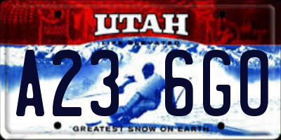 UT license plate A236GO