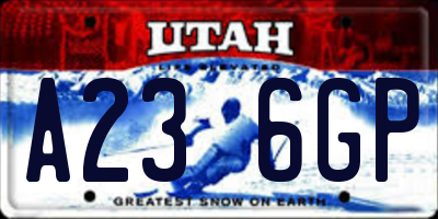 UT license plate A236GP