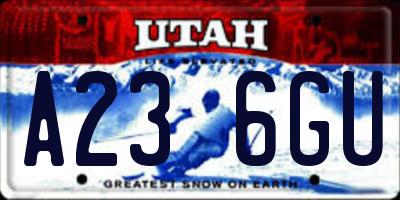 UT license plate A236GU