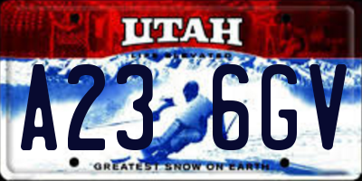 UT license plate A236GV