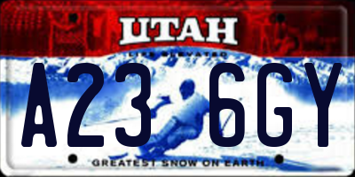 UT license plate A236GY
