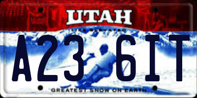 UT license plate A236IT