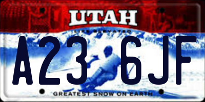 UT license plate A236JF