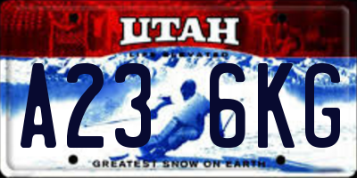 UT license plate A236KG