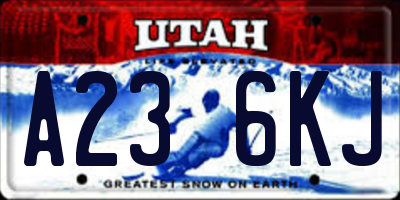 UT license plate A236KJ