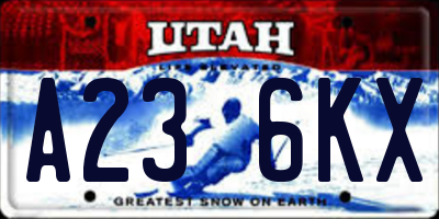 UT license plate A236KX