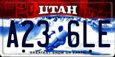 UT license plate A236LE