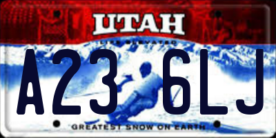 UT license plate A236LJ