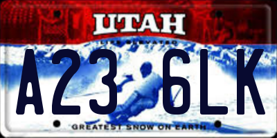 UT license plate A236LK