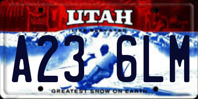 UT license plate A236LM