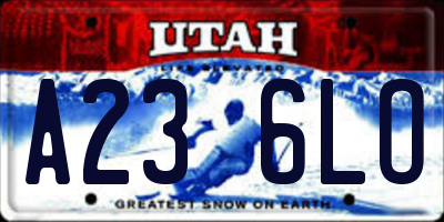 UT license plate A236LO