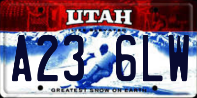 UT license plate A236LW