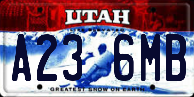UT license plate A236MB