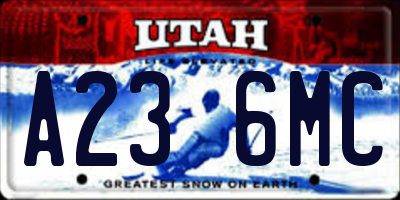 UT license plate A236MC