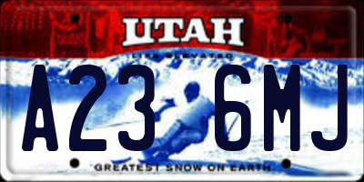 UT license plate A236MJ