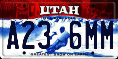 UT license plate A236MM