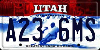 UT license plate A236MS