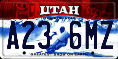 UT license plate A236MZ