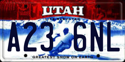 UT license plate A236NL