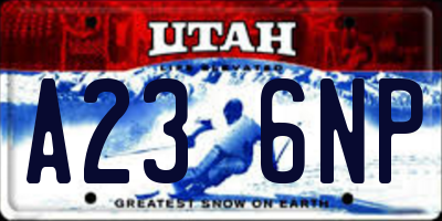 UT license plate A236NP