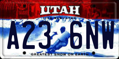 UT license plate A236NW