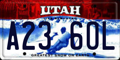 UT license plate A236OL
