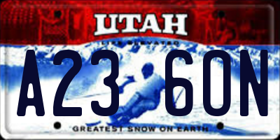 UT license plate A236ON