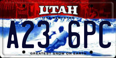 UT license plate A236PC