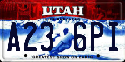 UT license plate A236PI