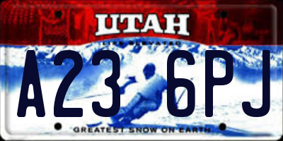 UT license plate A236PJ