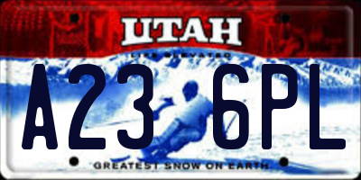 UT license plate A236PL