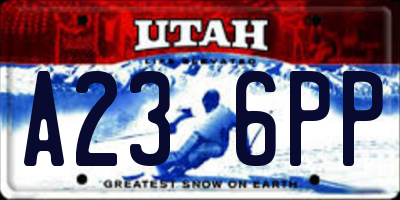 UT license plate A236PP