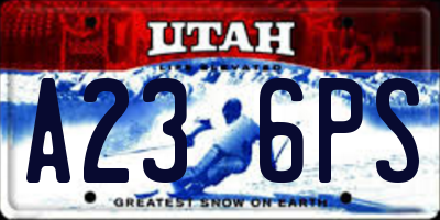 UT license plate A236PS