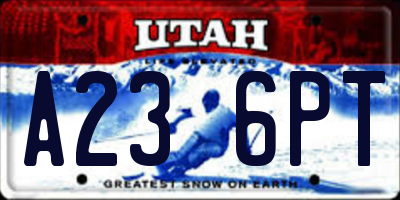 UT license plate A236PT