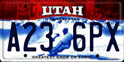 UT license plate A236PX