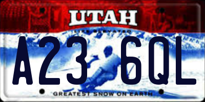 UT license plate A236QL
