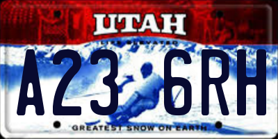 UT license plate A236RH