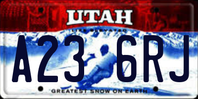 UT license plate A236RJ