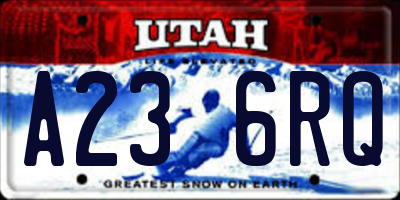 UT license plate A236RQ