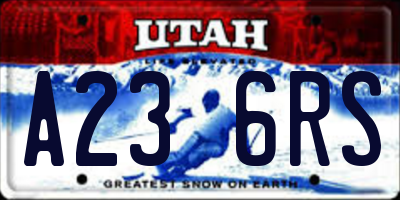 UT license plate A236RS