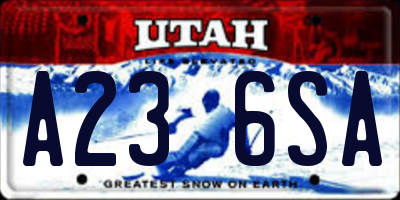 UT license plate A236SA