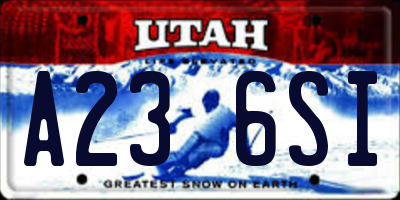 UT license plate A236SI